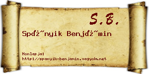 Spányik Benjámin névjegykártya